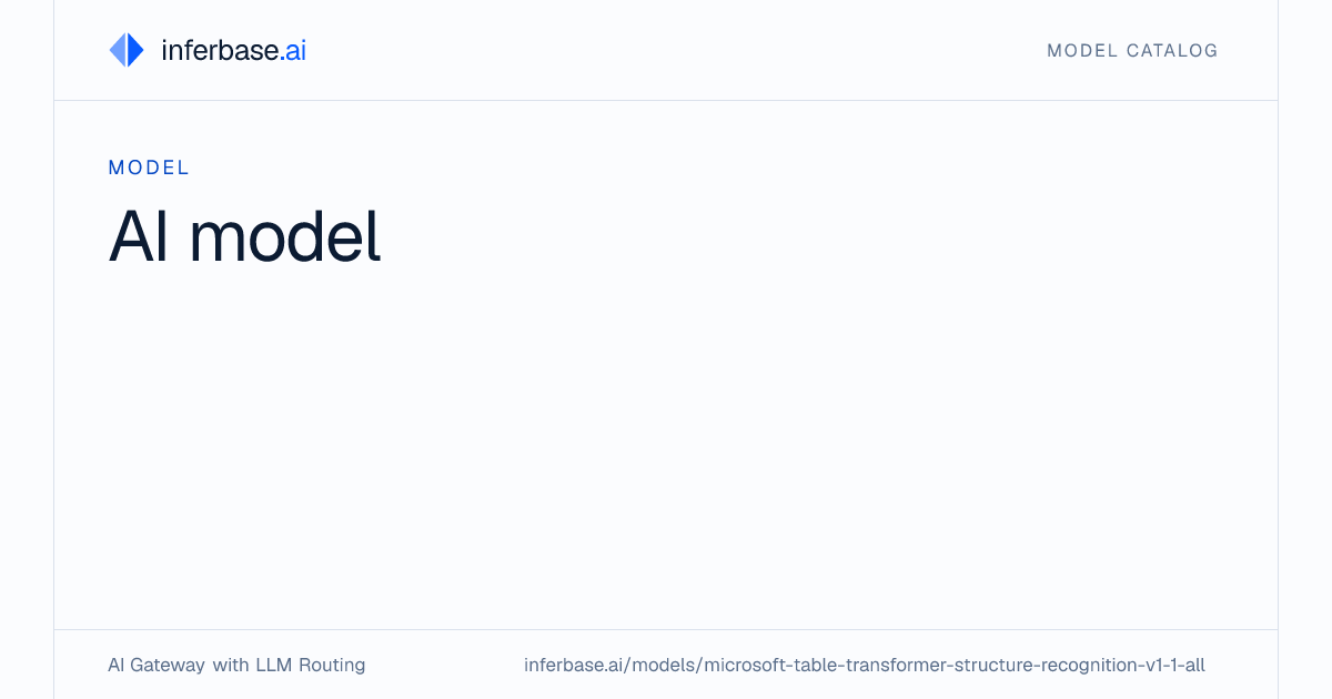 Table Transformer Structure Recognition V1.1 All - Specs, Capabilities ...