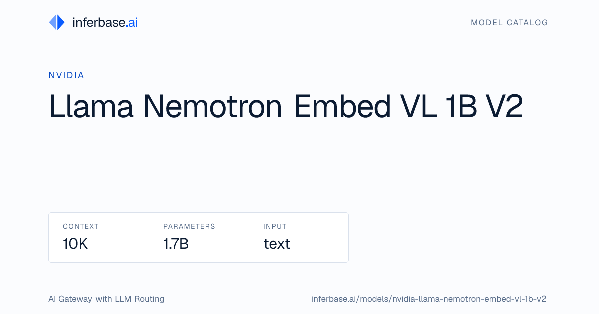 Llama Nemotron Embed Vl 1B V2 - Specs, Capabilities & Benchmarks ...