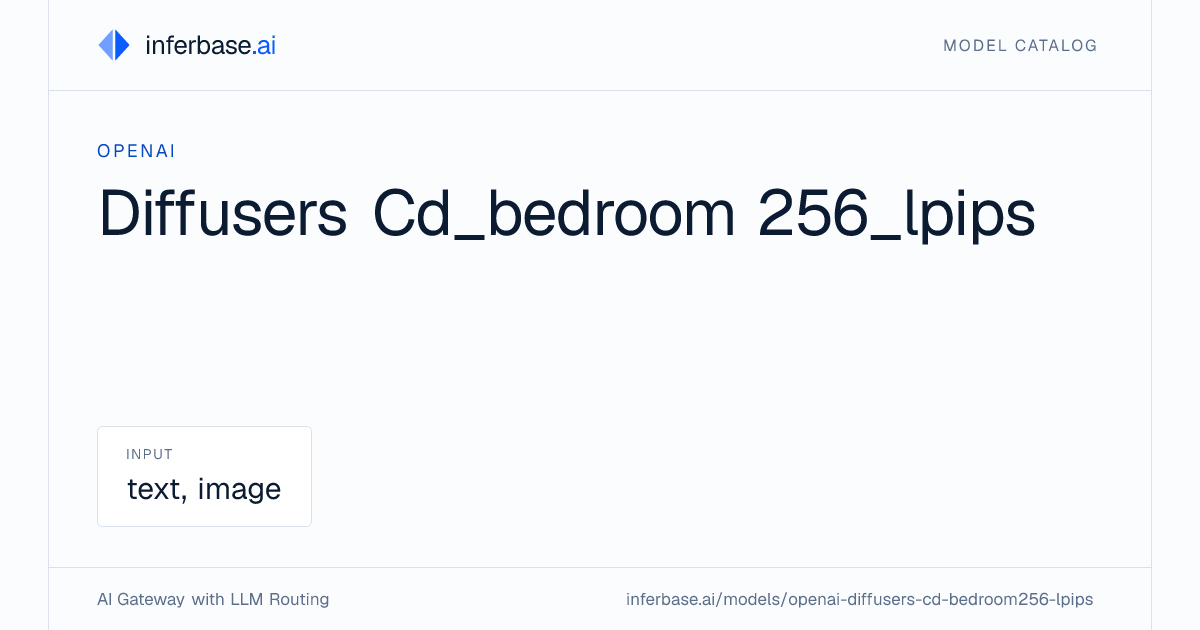 Diffusers Cd_bedroom 256_lpips - Specs, Capabilities & Benchmarks ...